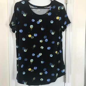 Amazon Essentials Black Floral Swing Tee
